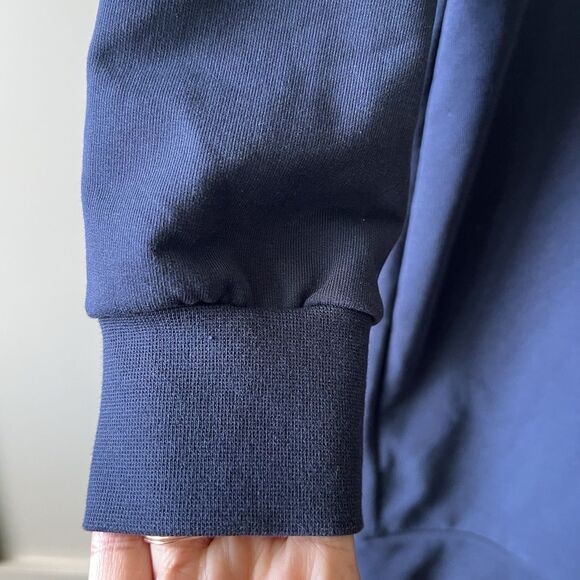 EMPORIO‎ ARMANI EA7 Hoodie Sweatshirt Dress Women Small Jersey Navy Blue Luxury - Picture 5 of 14